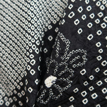 Load image into Gallery viewer, Haori Jacket Vintage(1950-1980) Black Full Shibori Flower Silk #10151D4
