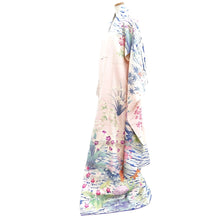 Load image into Gallery viewer, Furisode Light Pink Bellflower Wave Silk #10341F2