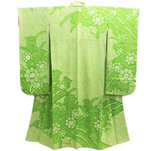 Load image into Gallery viewer, Furisode Light Green Shibori Chrysanthemum Silk #10320F1