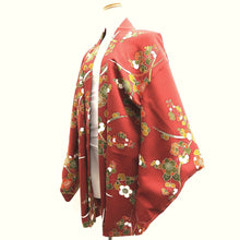 Load image into Gallery viewer, Haori Jacket Vintage(1950-1980) Red Plum blossom Silk #10167D4
