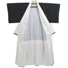 Load image into Gallery viewer, Tomesode Black Gold Curling Wave Silk #10399A1