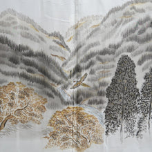 Load image into Gallery viewer, Men's Haori Vintage(1950-1980) Black Montsuki Bird Wide Silk #10418A2