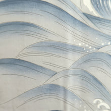 Load image into Gallery viewer, Men's Haori Vintage(1950-1980) Dark Blue Curling Wave Silk #10646C4