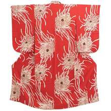 Load image into Gallery viewer, Kimono Vintage(1920-1950) Red Chrysanthemum Silk #10774D4