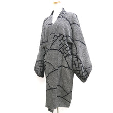 Load image into Gallery viewer, Haori Jacket Vintage(1950-1980) Black Full Shibori Wave Silk #10196D5