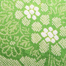 Load image into Gallery viewer, Furisode Light Green Shibori Chrysanthemum Silk #10320F1