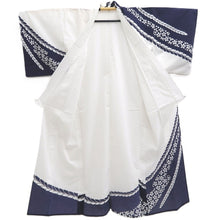 Load image into Gallery viewer, Yukata Vintage(1950-1980) White Navy Cherry Blossom Cotton #10355F3