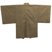 Load image into Gallery viewer, Men's Haori Vintage(1950-1980) Dark Yellow brown Utamaro Ukiyoe Bijinga Silk #10656C4