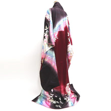 Load image into Gallery viewer, Furisode Wine red Bird Flower Tall Silk #9714J5