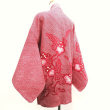 Load image into Gallery viewer, Haori Jacket Vintage(1950-1980) Reddish Pink Full Shibori Leaves Silk #10152D4