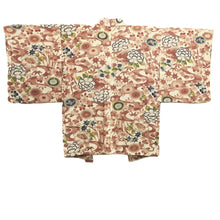 Load image into Gallery viewer, Haori Jacket Vintage(1950-1980) White Chrysanthemum Maple Leaf Silk #10742D3