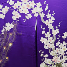 Load image into Gallery viewer, Furisode Purple Peacock Peony Tall Silk #9693J4