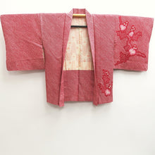 Load image into Gallery viewer, Haori Jacket Vintage(1950-1980) Reddish Pink Full Shibori Leaves Silk #10152D4