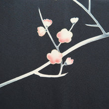Load image into Gallery viewer, Haori Jacket Vintage(1950-1980) Black Plum blossom Branch Silk #10241E3