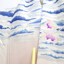 Load image into Gallery viewer, Furisode Light Pink Bellflower Wave Silk #10341F2