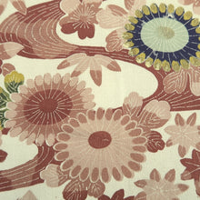 Load image into Gallery viewer, Haori Jacket Vintage(1950-1980) White Chrysanthemum Maple Leaf Silk #10742D3