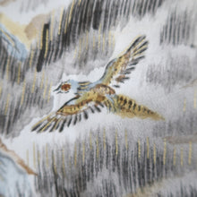 Load image into Gallery viewer, Men's Haori Vintage(1950-1980) Black Montsuki Bird Wide Silk #10418A2