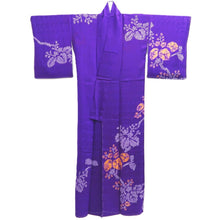 Load image into Gallery viewer, Kimono Vintage(1950-1980) Purple Shibori Silk #10785D4