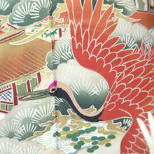 Load image into Gallery viewer, Tomesode Vintage(1920-1950) Black Crane Birds Hand painted Silk #10499B1