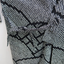 Load image into Gallery viewer, Haori Jacket Vintage(1950-1980) Black Full Shibori Wave Silk #10196D5