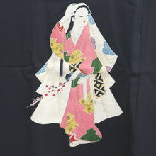 Load image into Gallery viewer, Haori Jacket Vintage(1950-1980) Black Plum blossom Branch Silk #10241E3