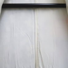 Load image into Gallery viewer, Furisode Pearl white Black Folding Fan Chrysanthemum Cherry Blossom Silk #10310F1