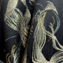 Load image into Gallery viewer, Haori Jacket Vintage(1950-1980) Black Gold Abstract art Silk #9763A3