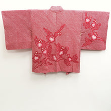 Load image into Gallery viewer, Haori Jacket Vintage(1950-1980) Reddish Pink Full Shibori Leaves Silk #10152D4