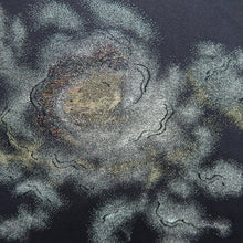 Load image into Gallery viewer, Haori Jacket Vintage(1950-1980) Black Silver Gold Flower Silk #9778A4