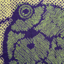 Load image into Gallery viewer, Haori Jacket Vintage(1920-1950) Yellow Blueish Purple Green Shibori Bamboo leaf Long Silk #9966C1