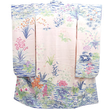 Load image into Gallery viewer, Furisode Light Pink Bellflower Wave Silk #10341F2