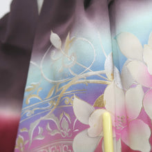 Load image into Gallery viewer, Furisode Wine red Bird Flower Tall Silk #9714J5