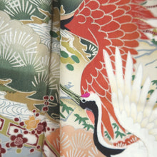 Load image into Gallery viewer, Tomesode Vintage(1920-1950) Black Crane Birds Hand painted Silk #10499B1