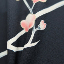 Load image into Gallery viewer, Haori Jacket Vintage(1950-1980) Black Plum blossom Branch Silk #10241E3