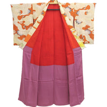 Load image into Gallery viewer, Juban Vintage(1920-1950) Light Brown Beige Crane Birds Silk #10386F5