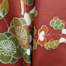Load image into Gallery viewer, Haori Jacket Vintage(1950-1980) Red Plum blossom Silk #10167D4