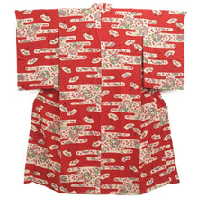 Load image into Gallery viewer, Juban Vintage(1920-1950) Red Folding Fan Plum blossom Silk #10375F4