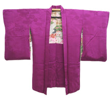 Load image into Gallery viewer, Haori Jacket Vintage(1920-1950) Magenta Tachibana Wave Silk #10743D3