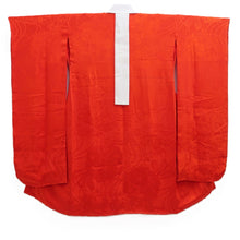 Load image into Gallery viewer, Juban Vintage(1950-1980) Red Furisode Peony Chrysanthemum Silk #10511B2