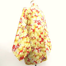 Load image into Gallery viewer, Haori Jacket Vintage(1950-1980) Vermillion Yellow Plum blossom Silk #10107D2