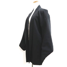 Load image into Gallery viewer, Haori Jacket Vintage(1950-1980) Black Gold Plum blossom Branch Silk #10212E1