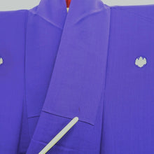 Load image into Gallery viewer, Kimono Vintage(1920-1950) Blueish Purple Crane Birds Silk #10775D4