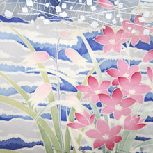 Load image into Gallery viewer, Furisode Light Pink Bellflower Wave Silk #10341F2