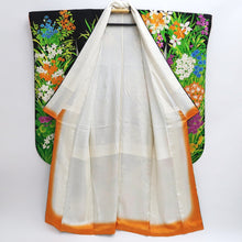 Load image into Gallery viewer, Furisode Black Hand painted Hyakka Tall Silk #9694J4