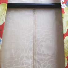 Load image into Gallery viewer, Haori Jacket Vintage(1950-1980) Vermillion Yellow Plum blossom Silk #10107D2