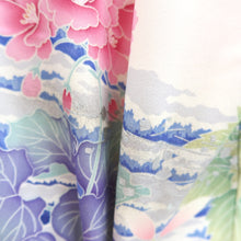 Load image into Gallery viewer, Furisode Light Pink Bellflower Wave Silk #10341F2