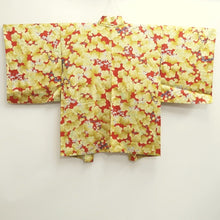 Load image into Gallery viewer, Haori Jacket Vintage(1950-1980) Vermillion Yellow Plum blossom Silk #10107D2