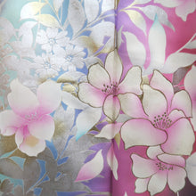 Load image into Gallery viewer, Furisode Wine red Bird Flower Tall Silk #9714J5