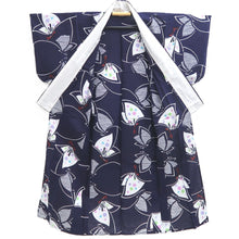 Load image into Gallery viewer, Yukata Vintage(1950-1980) Navy Butterfly Cotton #10356F3