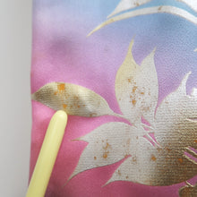 Load image into Gallery viewer, Furisode Wine red Bird Flower Tall Silk #9714J5